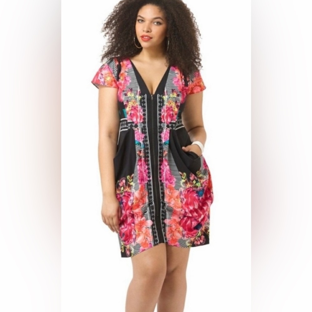 City Chic Rockmelon Dress with Pockets